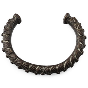 African Decorated Brass Cuff Bracelet