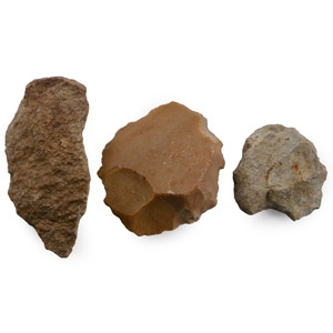 Neanderthal Knapped Quartzite Scraper Group