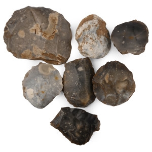 Stone Age Knapped Flint Scraper and Other Tool Collection