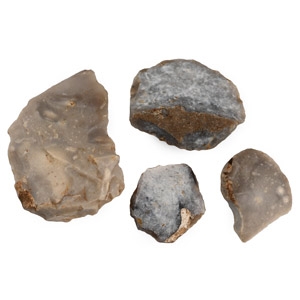 Stone Age Knapped Flint Scraper Group