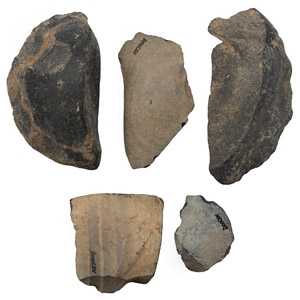 Stone Age Knapped Broken Axe and Flake Collection