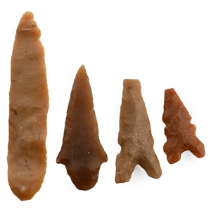 Stone Age Knapped Arrowhead Collection