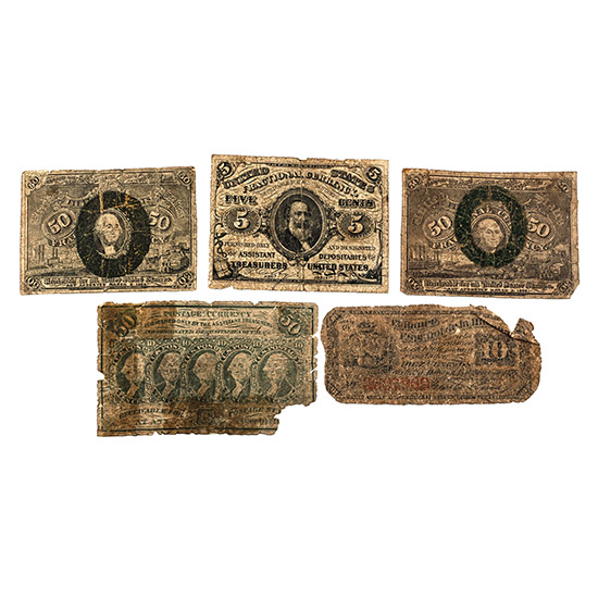 United States of America. Group of Five [5] Banknotes.