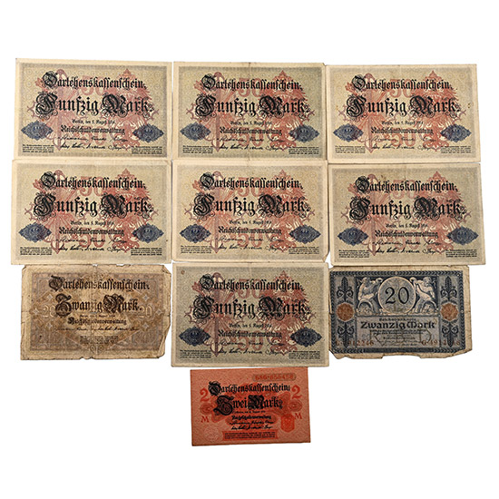 Germany. Group of Ten [10] Banknotes.