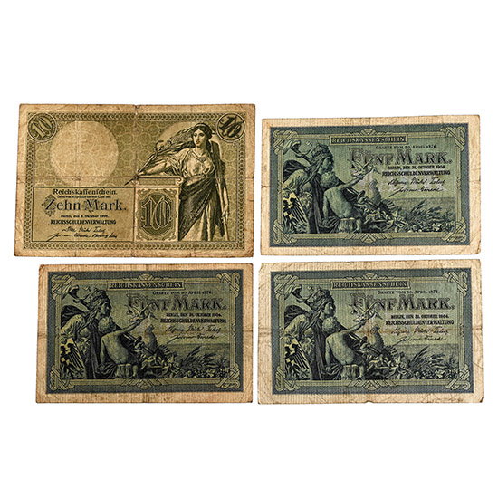 Germany. Group of Four [4] Banknotes.