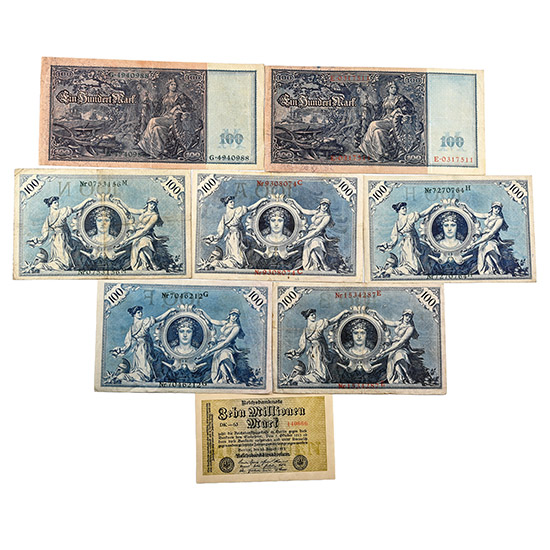 Germany. Group of Eight [8] Reichmarknote.