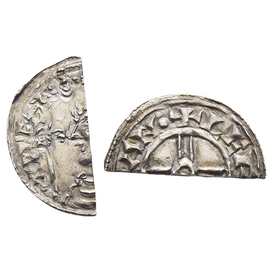 Anglo-Saxon, Kings of All England. Cnut AR Cut Halfpenny.