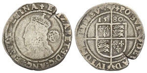 England. Tudor, Elizabeth I AR Sixpence.