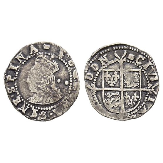 England. Tudor, Elizabeth I AR Halfgroat.