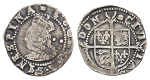 England. Tudor, Elizabeth I AR Halfgroat.