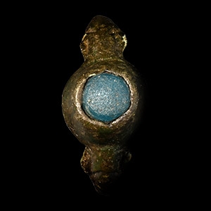 Medieval Bronze Ring with Cabochon