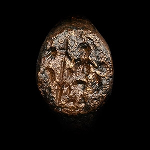 Roman Bronze Ring with Mars Holding a Spear