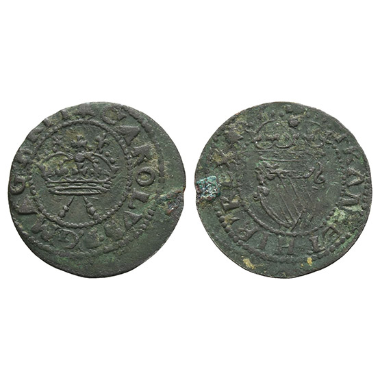 Ireland. Stuart, Charles I CU Farthing.