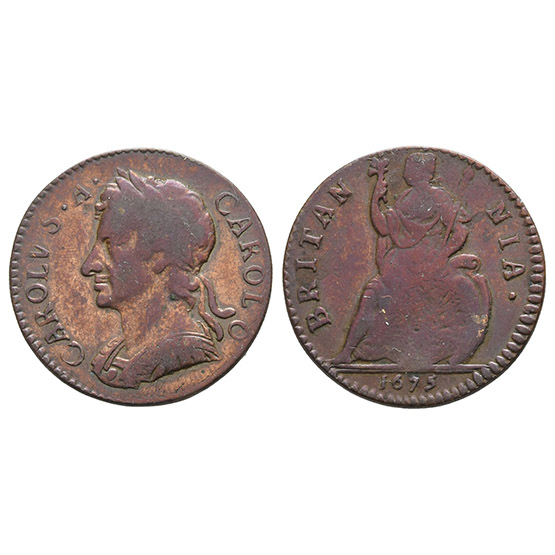 Great Britain. Stuart, Charles II CU Farthing.