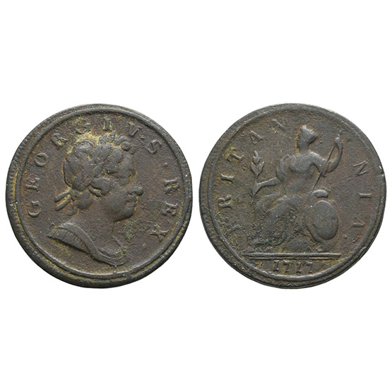 England. Hanover, George I AE Halfpenny.