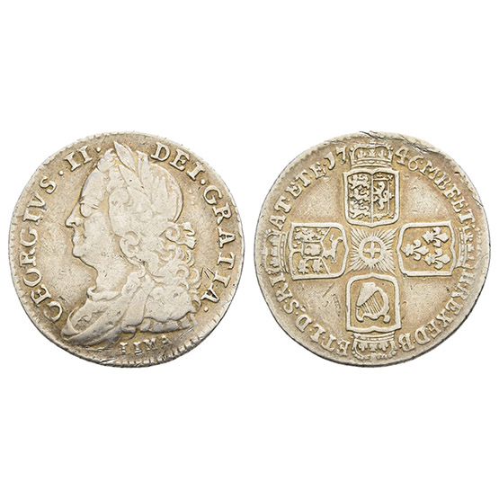 England. Hanover, George II AR Sixpence.