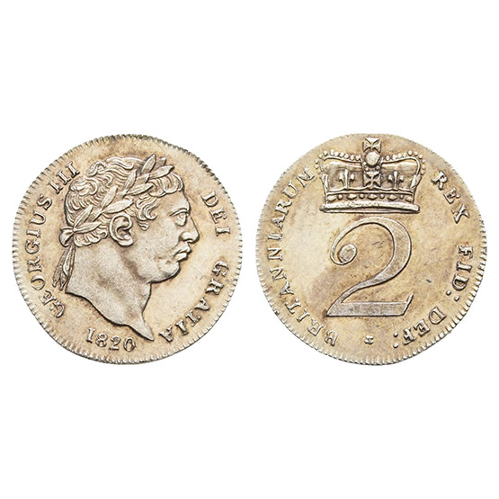 England. Hanover, George III AR Maundy Twopence.