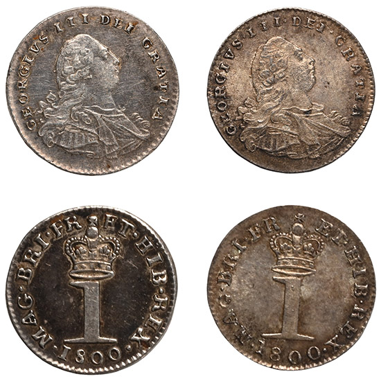 England. Hanover, Group of Two [2] George III AR Maundy Pennies.
