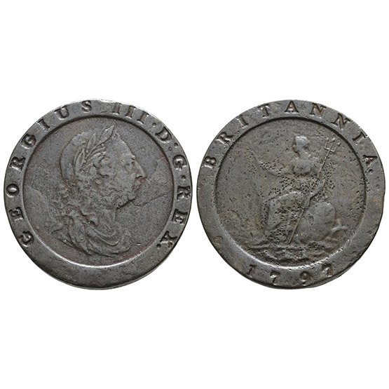 England. Hanover, George III AE Twopence.