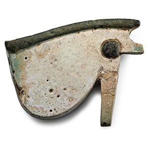 Large Egyptian Faience Eye of Horus Amulet
