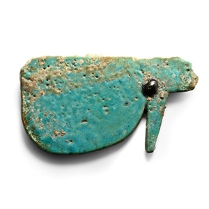 Large Egyptian Blue Glazed Eye of Horus Amulet