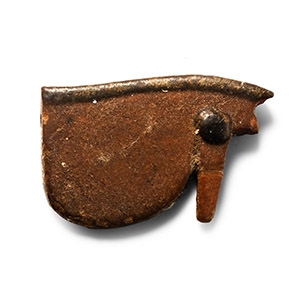 Egyptian Brown Glazed Eye of Horus Amulet