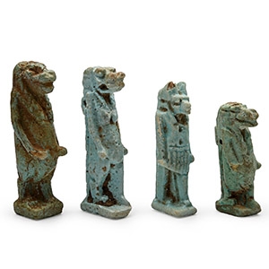 Egyptian Blue Glazed Amulet Collection