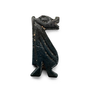 Egyptian Style Deep Blue Glazed Taweret Amulet