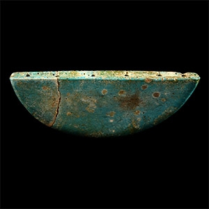 Large Egyptian Blue Glazed Solar Bead