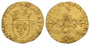 France. Henry III AV Écu dor au soleil.