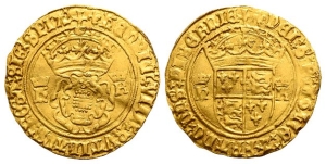 England. Tudor, Henry VIII, with Catherine of Aragon AV Crown of the Double Rose.