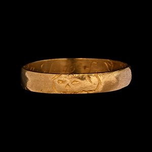 George III Gold Memento Mori Ring with Skull