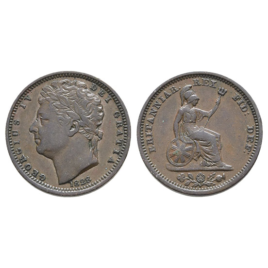 Great Britain. Hanover, George IV CU Half-Farthing.