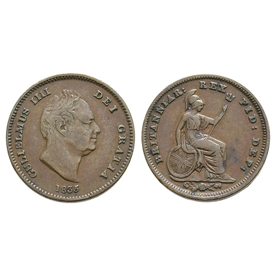 Great Britain. Hanover, William IV CU Third-Farthing.