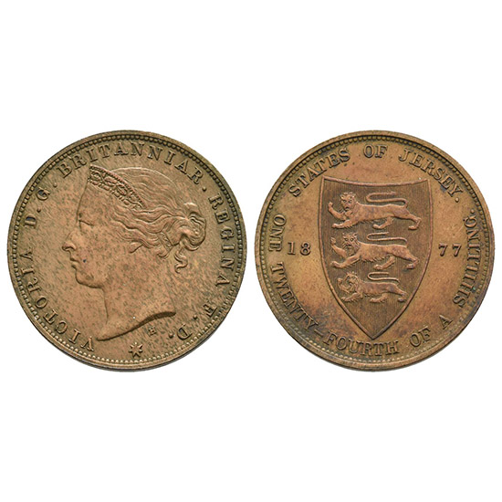 Jersey. Hanover, Victoria CU 1/24th Shilling.