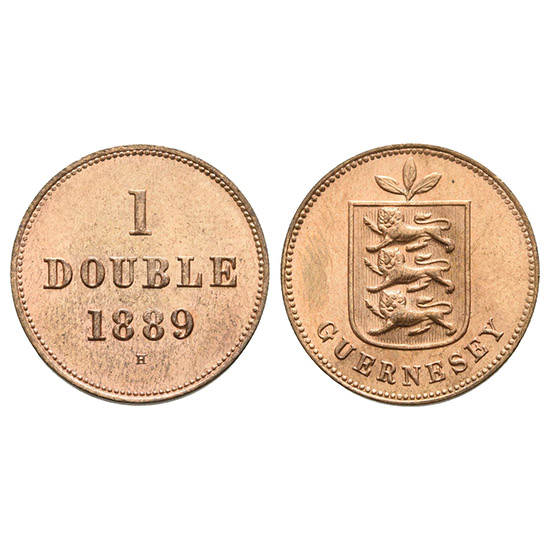 Guernsey. Hanover, Victoria, AE 1 Double.