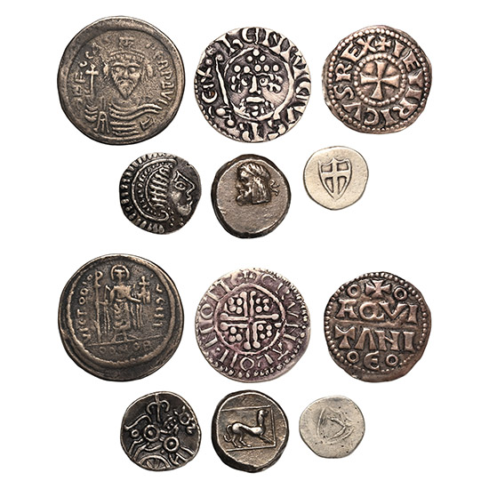 Group of Six [6] Reproduction Coins.