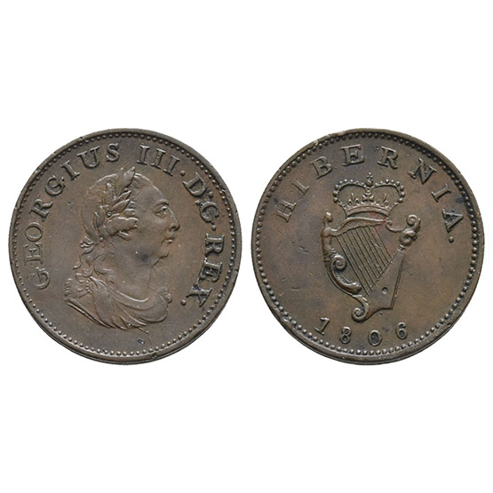 Ireland. Hanover, George III CU Farthing.
