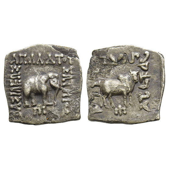 Graeco-Bactrian Kingdom, Apollodotos I Soter AR Drachm.