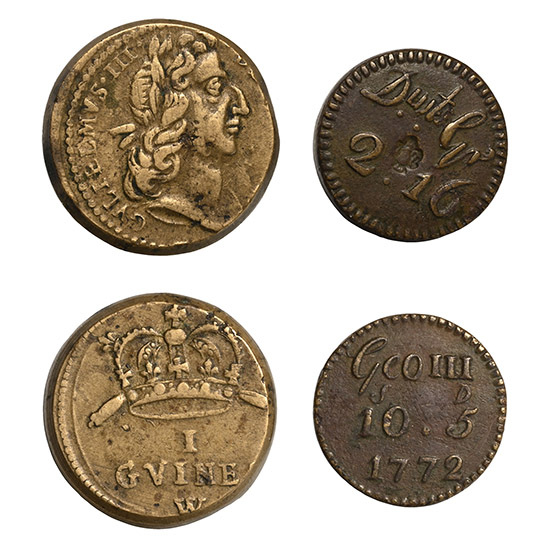 England. Group of Two [2] George III AE Coin Weights.