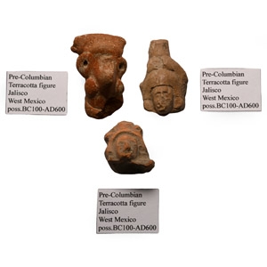 Pre-Columbian Terracotta Figure Head Group.