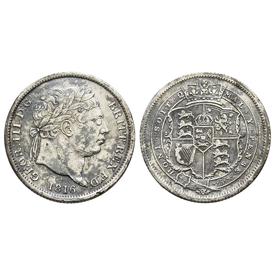 Great Britain. Hanover, George III Error E AR Shilling.