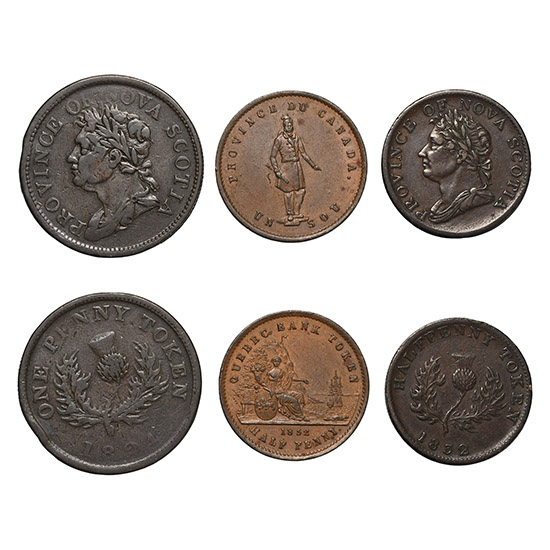Group of Three [3] Canadia and Nova Scotia AE Trade Tokens.