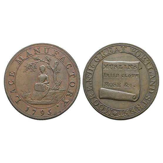 England. London, Moores Lace Factory AE Merchants Token.