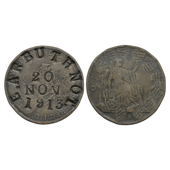 England. Pre WWI Commemorative Victoria Penny AE Token.