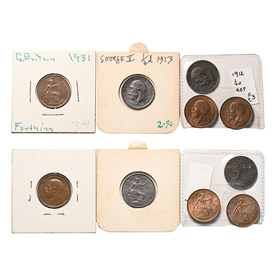 England. Windsor, Group of Five [5] George V AE Farthings.