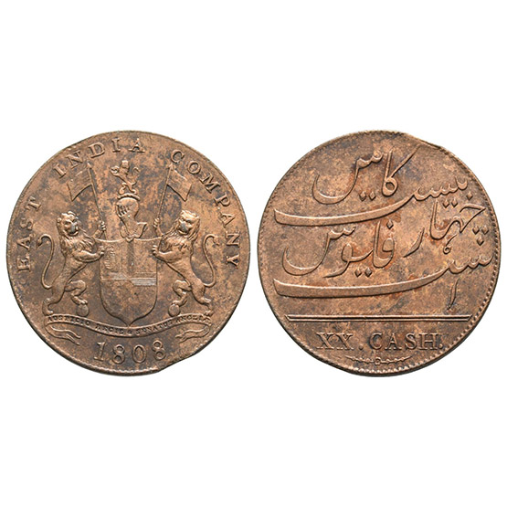 East India Company. Admiral Gardner Shipwreck CU 20 Cash.
