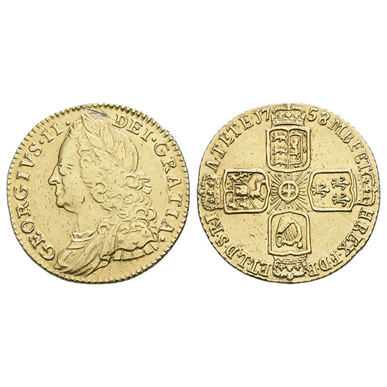 Great Britain. Hanover, George II Gilded AR Sixpence.