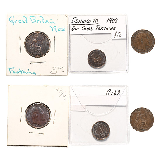 England. Saxe-Corburg-Gotha, Group of Three [3] Edward VII AE Coins.