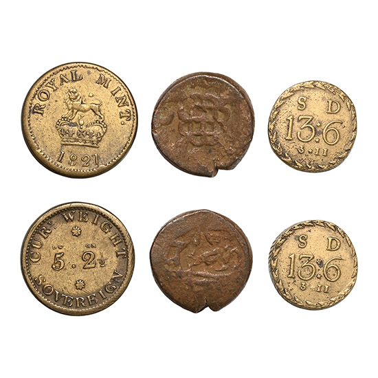 England. Group of Three [3] AE Coin Weights.